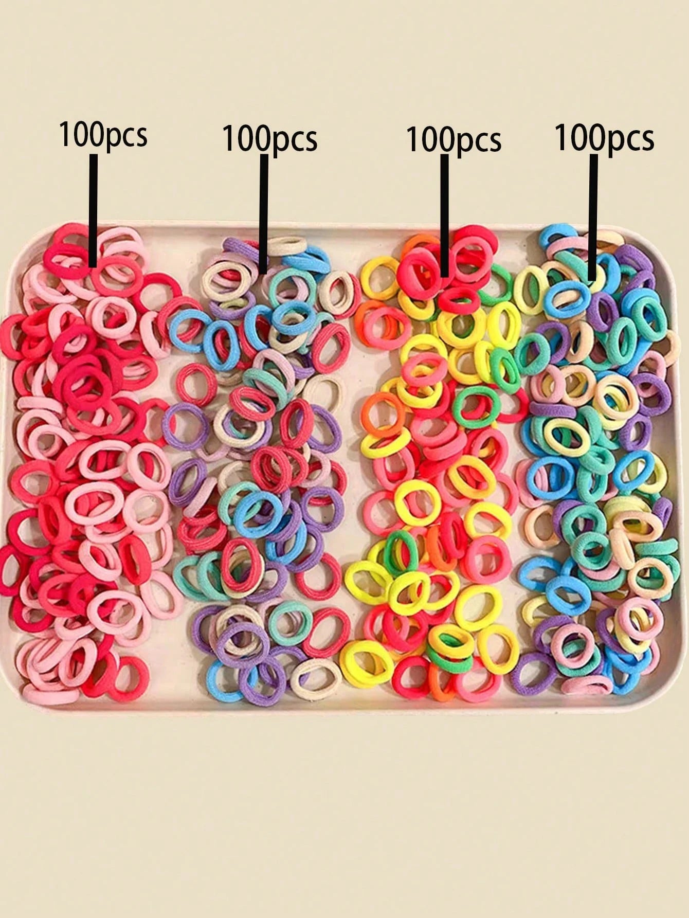400pcs/Pack Colorful Cute Hair Ties For Kids, Holiday Party Decoration Hair Accessories