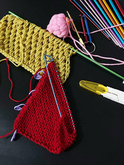 44pcs Tunisian Crochet Set, Includes 11pcs 2.0-8.0mm Metal Long Crochet Hooks And 33pcs Auxiliary Accessories, Extra Long Crochet Hook Set