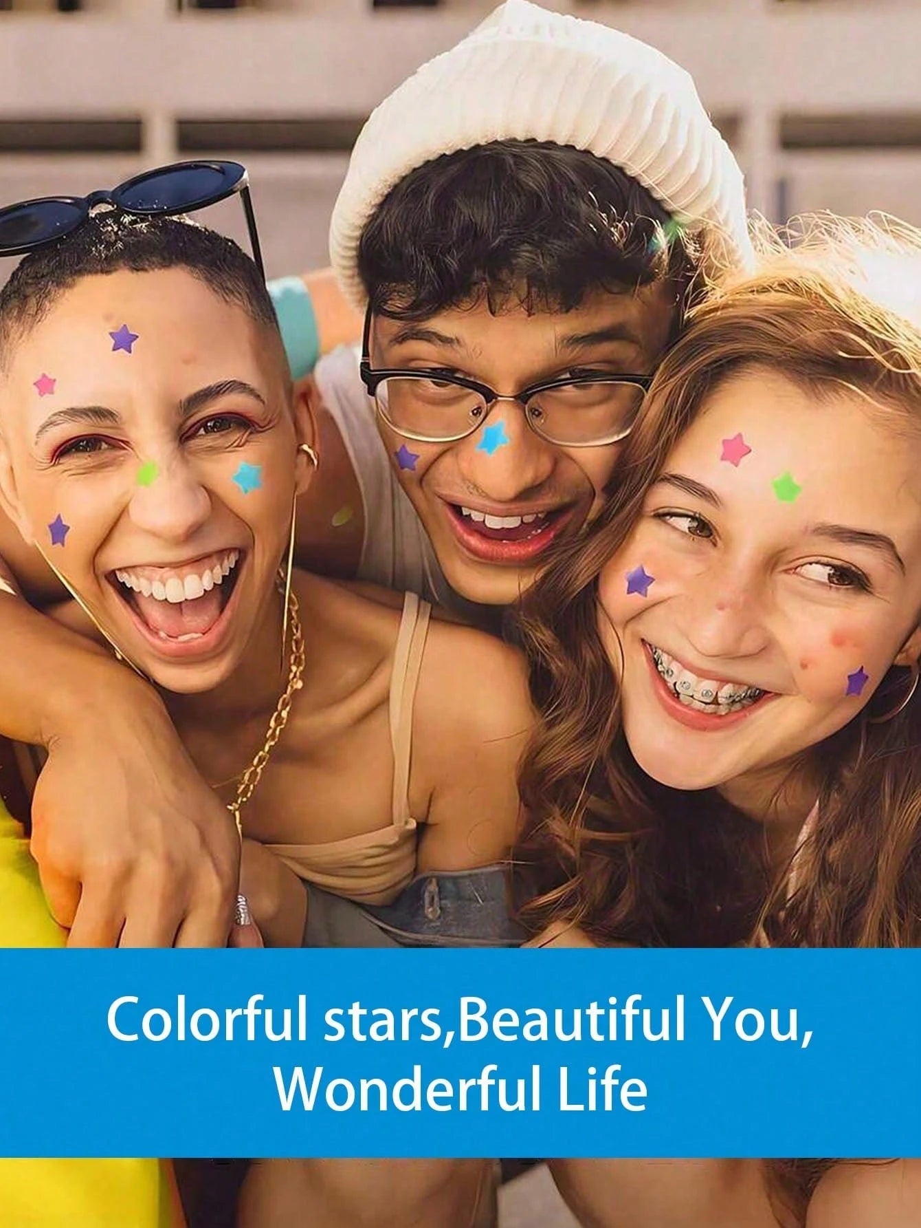 480/1200pcs Pink, Black, White, Blue, Purple, Green Star Pattern E-Star Face Stickers, Essential For Photography And Face Painting, Suitable For Various Parties, Gatherings And Entertainment Activitie
