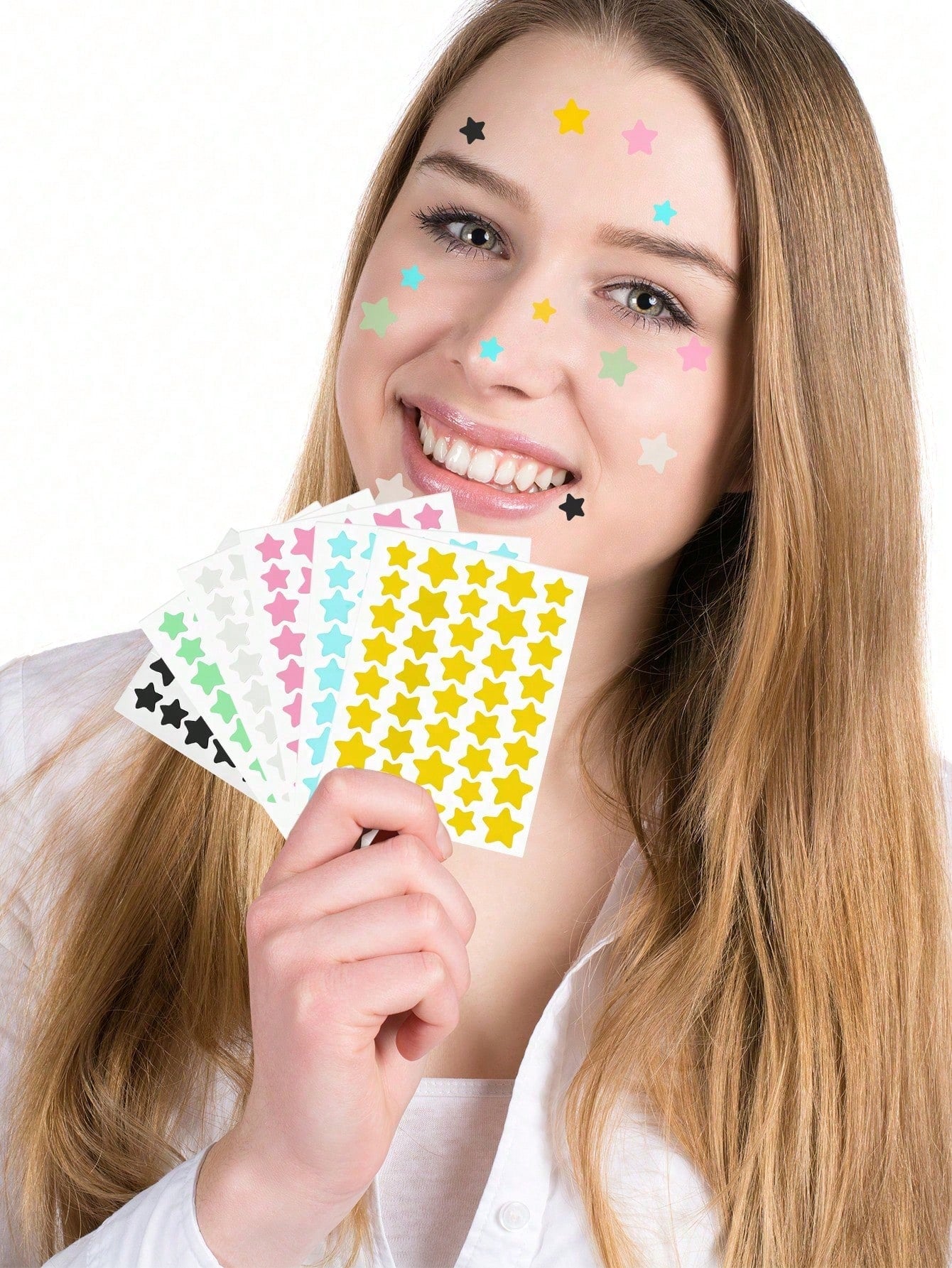 480/1200pcs Pink, Black, White, Blue, Purple, Green Star Pattern E-Star Face Stickers, Essential For Photography And Face Painting, Suitable For Various Parties, Gatherings And Entertainment Activitie