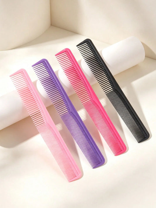 4Pcs/1pc Hair Cutting Comb Set, Multi Color Dual Teeth Anti Static Barber Styling Combs, Durable Plastic Salon Hairdressing Tools Kit For Haircut Braiding Ponytail All Hair Types Men Women Daily Hair