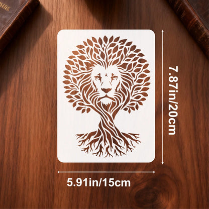 4pcs Animal Tree Of Life Painting Stencils, Washable And Reusable Tree Animal Doodle Templates, Suitable For DIY Crafts And Home Decor