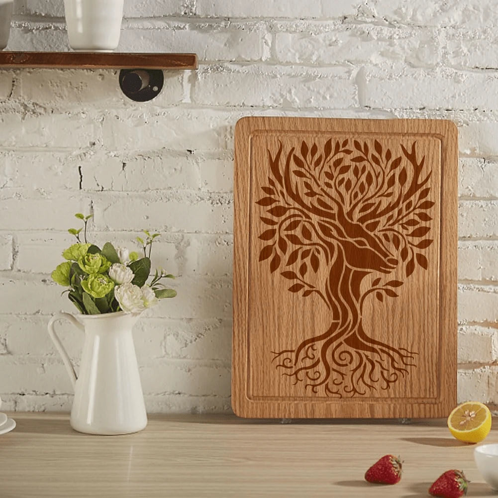 4pcs Animal Tree Of Life Painting Stencils, Washable And Reusable Tree Animal Doodle Templates, Suitable For DIY Crafts And Home Decor