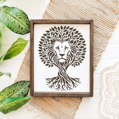 4pcs Animal Tree Of Life Painting Stencils, Washable And Reusable Tree Animal Doodle Templates, Suitable For DIY Crafts And Home Decor