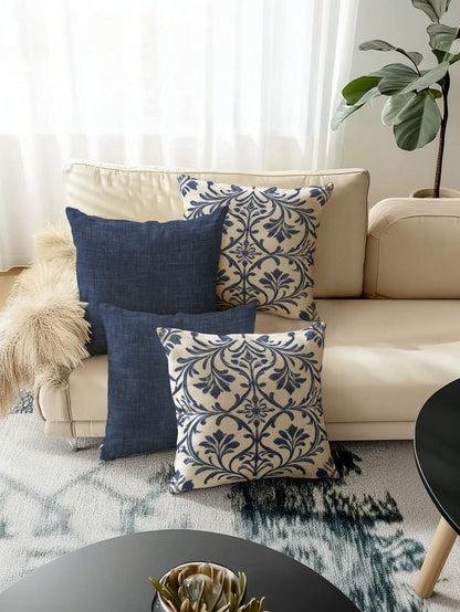 4pcs,Bohemian Style Pillow Covers,Home Decor,Gift,Polyester Material,Hidden Zipper,No Filling,Suitable For Home Decor,Living Room Decor,Pillow Covers,Cushion Covers,Pillowcase,Sofa Decorative Cushion