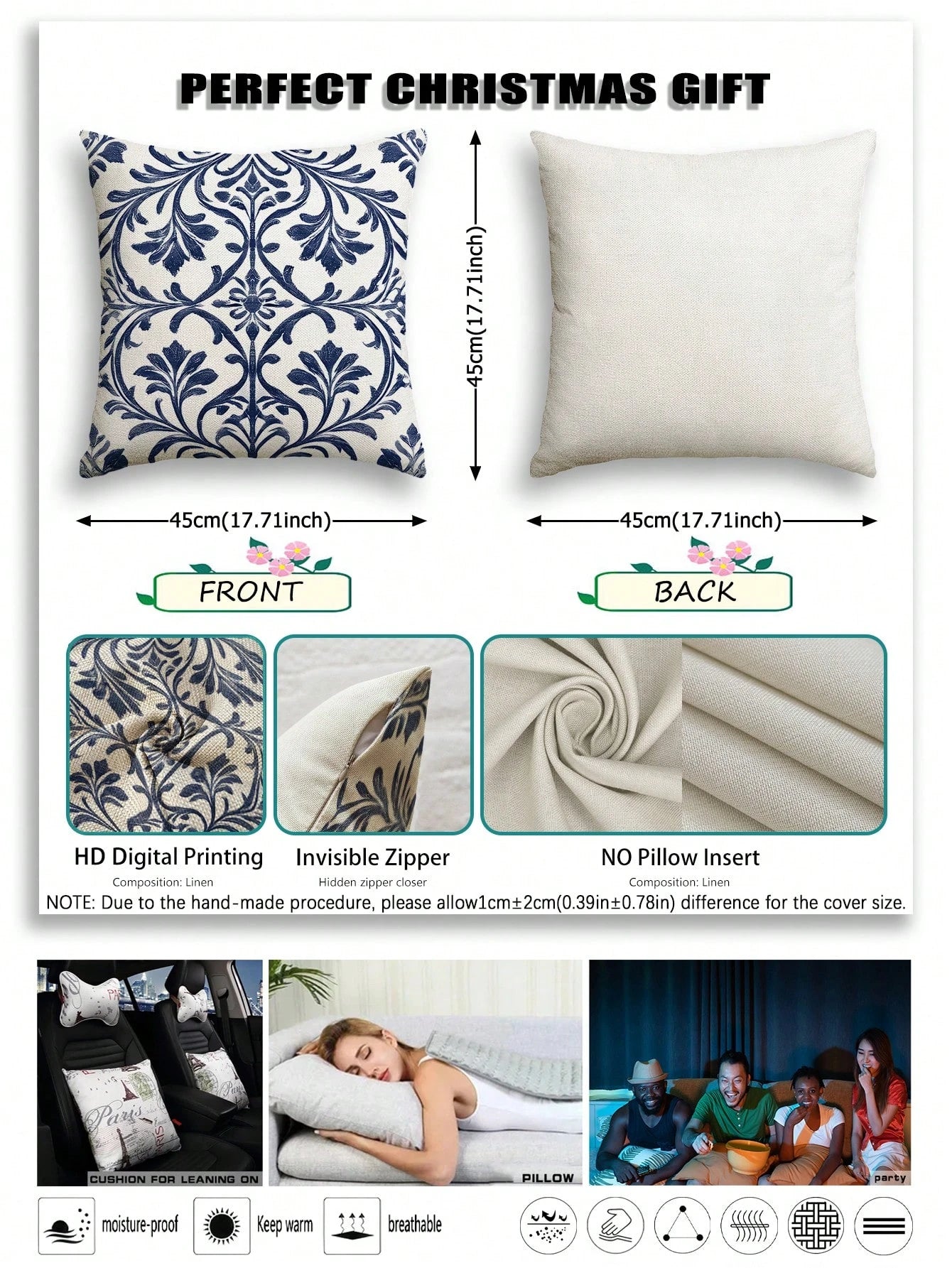 4pcs,Bohemian Style Pillow Covers,Home Decor,Gift,Polyester Material,Hidden Zipper,No Filling,Suitable For Home Decor,Living Room Decor,Pillow Covers,Cushion Covers,Pillowcase,Sofa Decorative Cushion