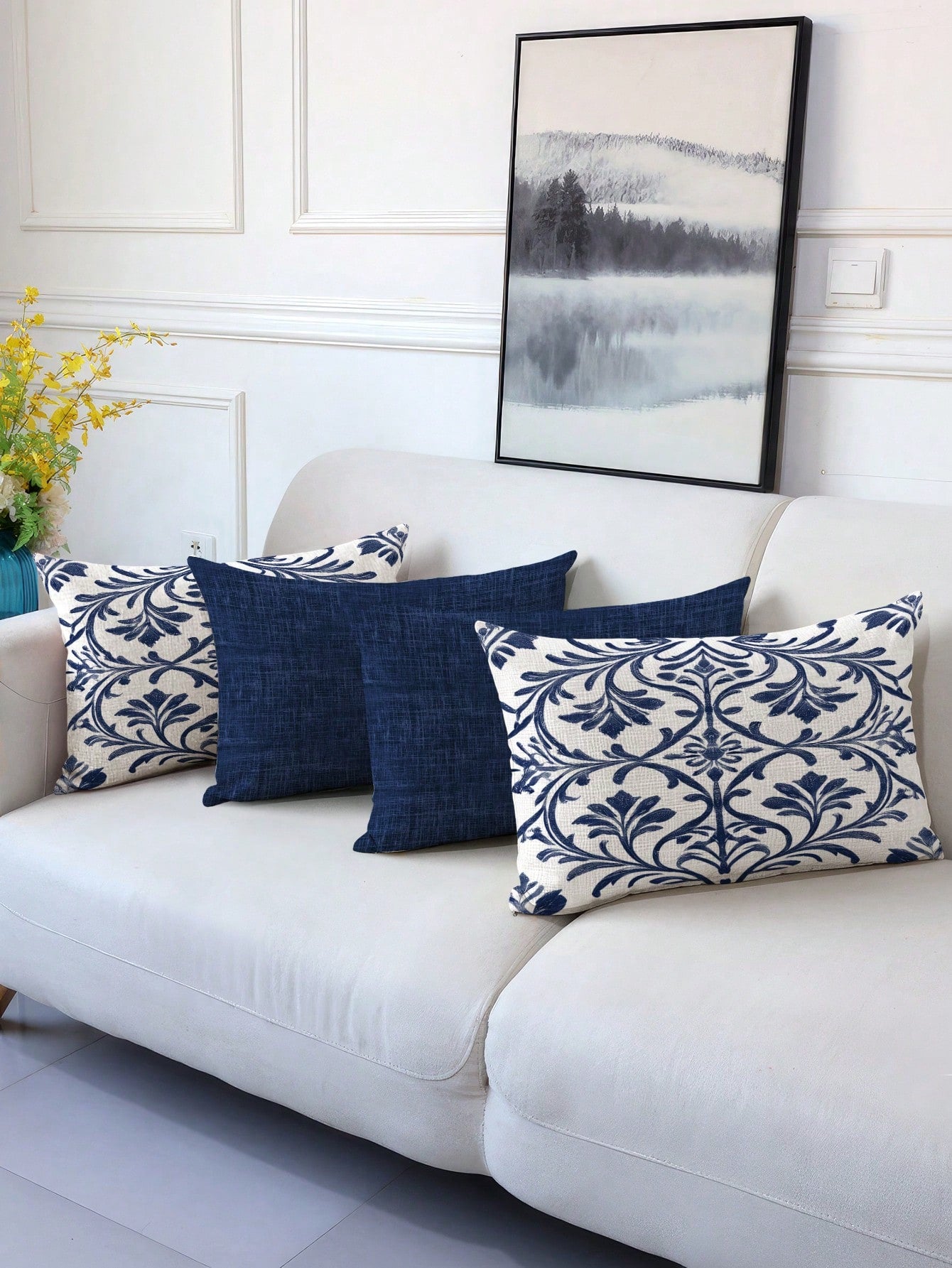 4pcs,Bohemian Style Pillow Covers,Home Decor,Gift,Polyester Material,Hidden Zipper,No Filling,Suitable For Home Decor,Living Room Decor,Pillow Covers,Cushion Covers,Pillowcase,Sofa Decorative Cushion