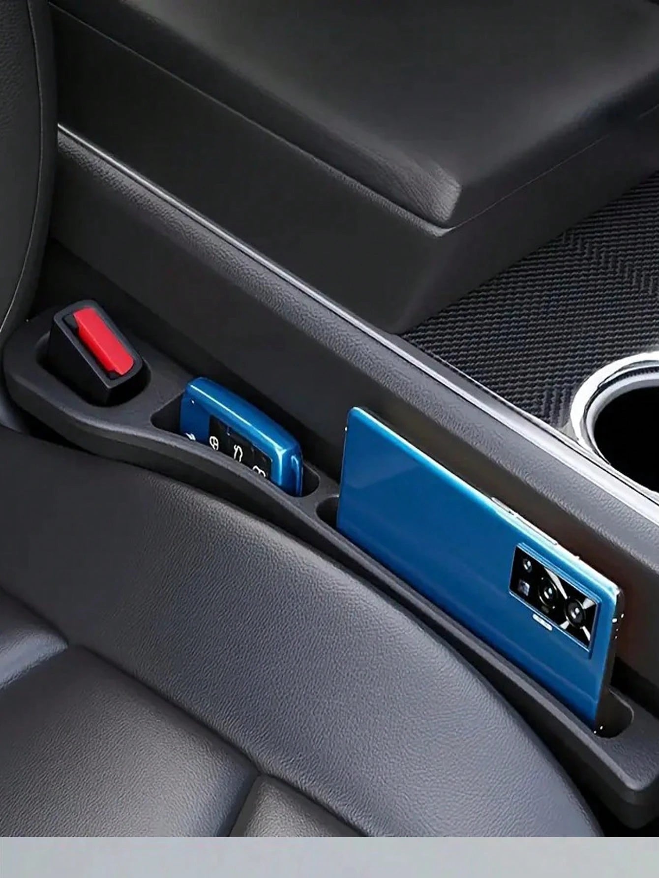 4pcs Car Seat Gap Strips Seam Soft Filler Side Leak-Proof Filling Plug Spacer, Seat Gap Filler Storage Bag, Double Compartment Design, Suitable For Keys, Mobile Phones, Made Of Soft Material, No Defor