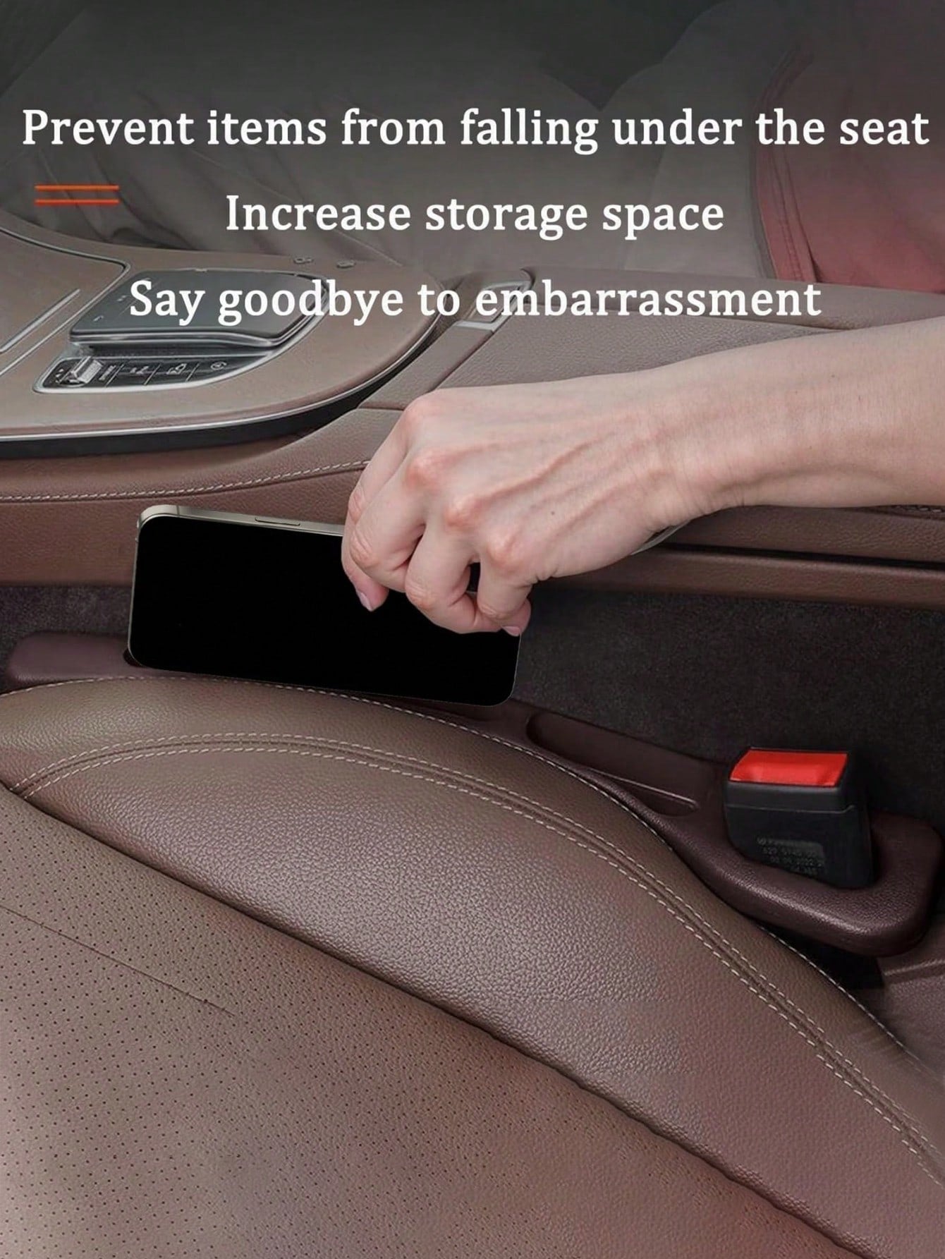 4pcs Car Seat Gap Strips Seam Soft Filler Side Leak-Proof Filling Plug Spacer, Seat Gap Filler Storage Bag, Double Compartment Design, Suitable For Keys, Mobile Phones, Made Of Soft Material, No Defor