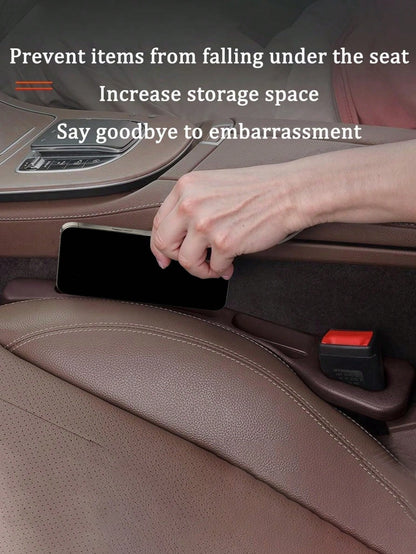 4pcs Car Seat Gap Strips Seam Soft Filler Side Leak-Proof Filling Plug Spacer, Seat Gap Filler Storage Bag, Double Compartment Design, Suitable For Keys, Mobile Phones, Made Of Soft Material, No Defor