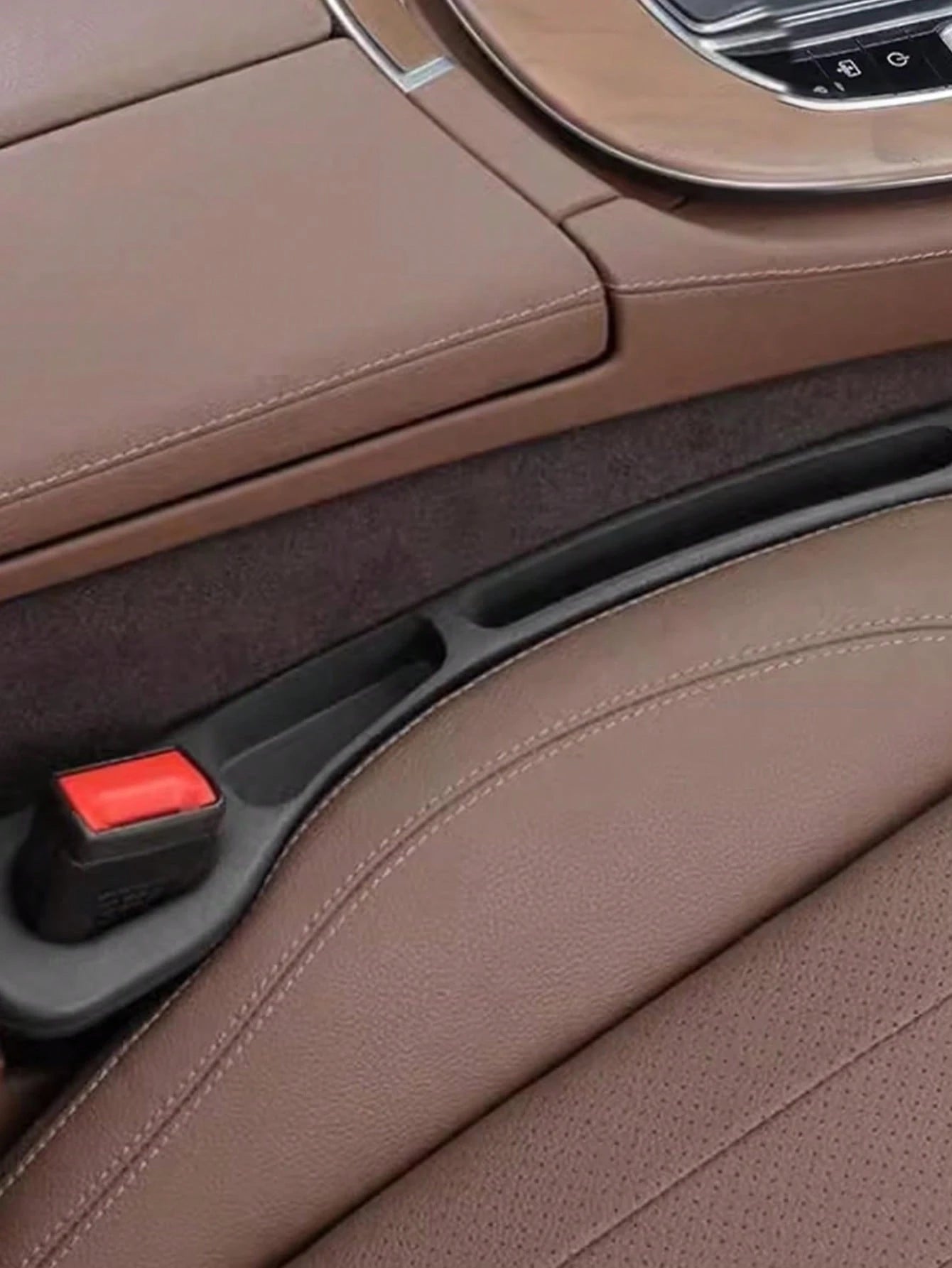 4pcs Car Seat Gap Strips Seam Soft Filler Side Leak-Proof Filling Plug Spacer, Seat Gap Filler Storage Bag, Double Compartment Design, Suitable For Keys, Mobile Phones, Made Of Soft Material, No Defor