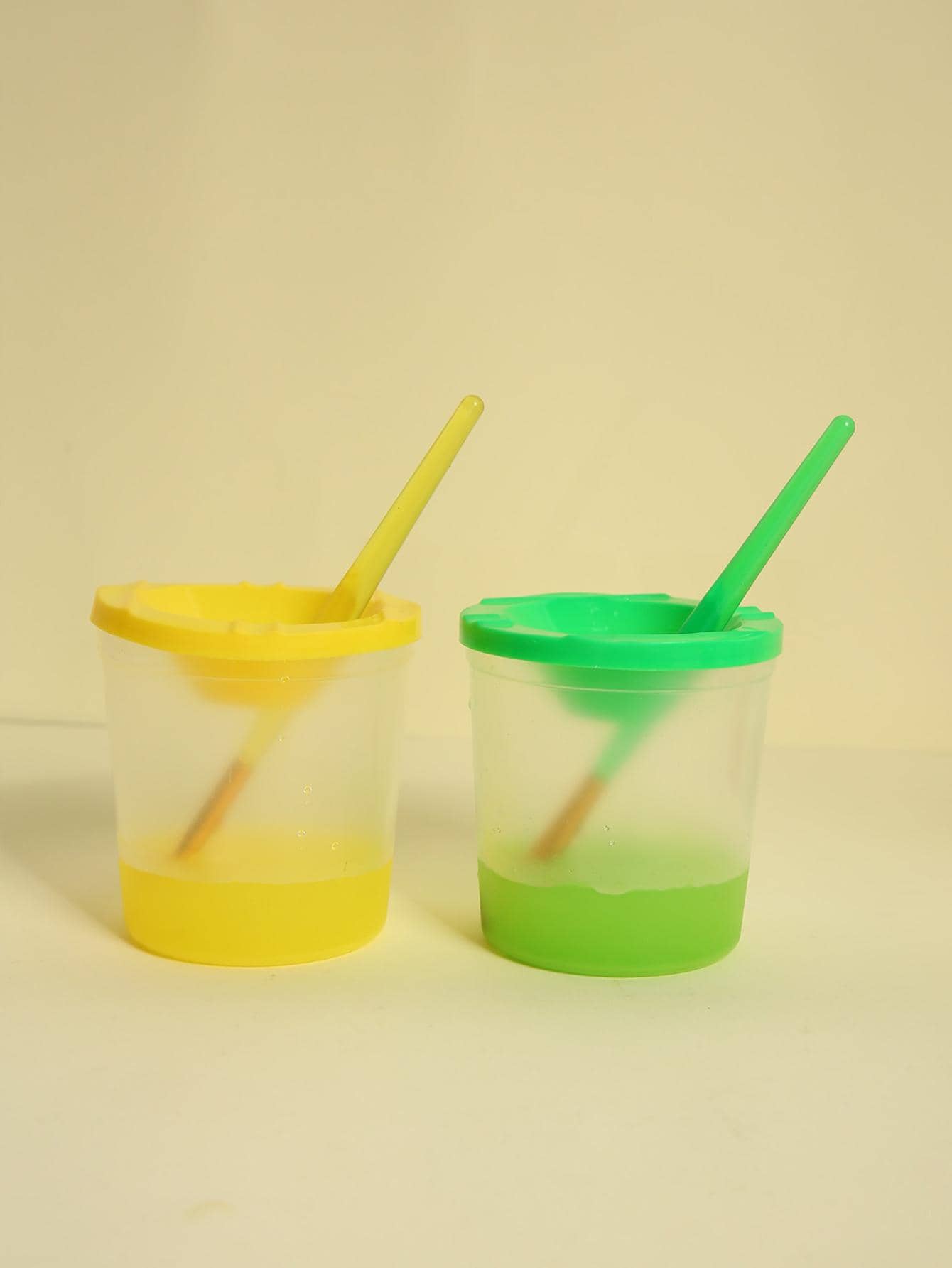 4pcs Children's Painting Cup Set, Diy Art Supplies Colorful Brush Washing Barrel And Cup, Random Color Back To School,Back To School,School Supplies