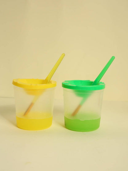 4pcs Children's Painting Cup Set, Diy Art Supplies Colorful Brush Washing Barrel And Cup, Random Color Back To School,Back To School,School Supplies