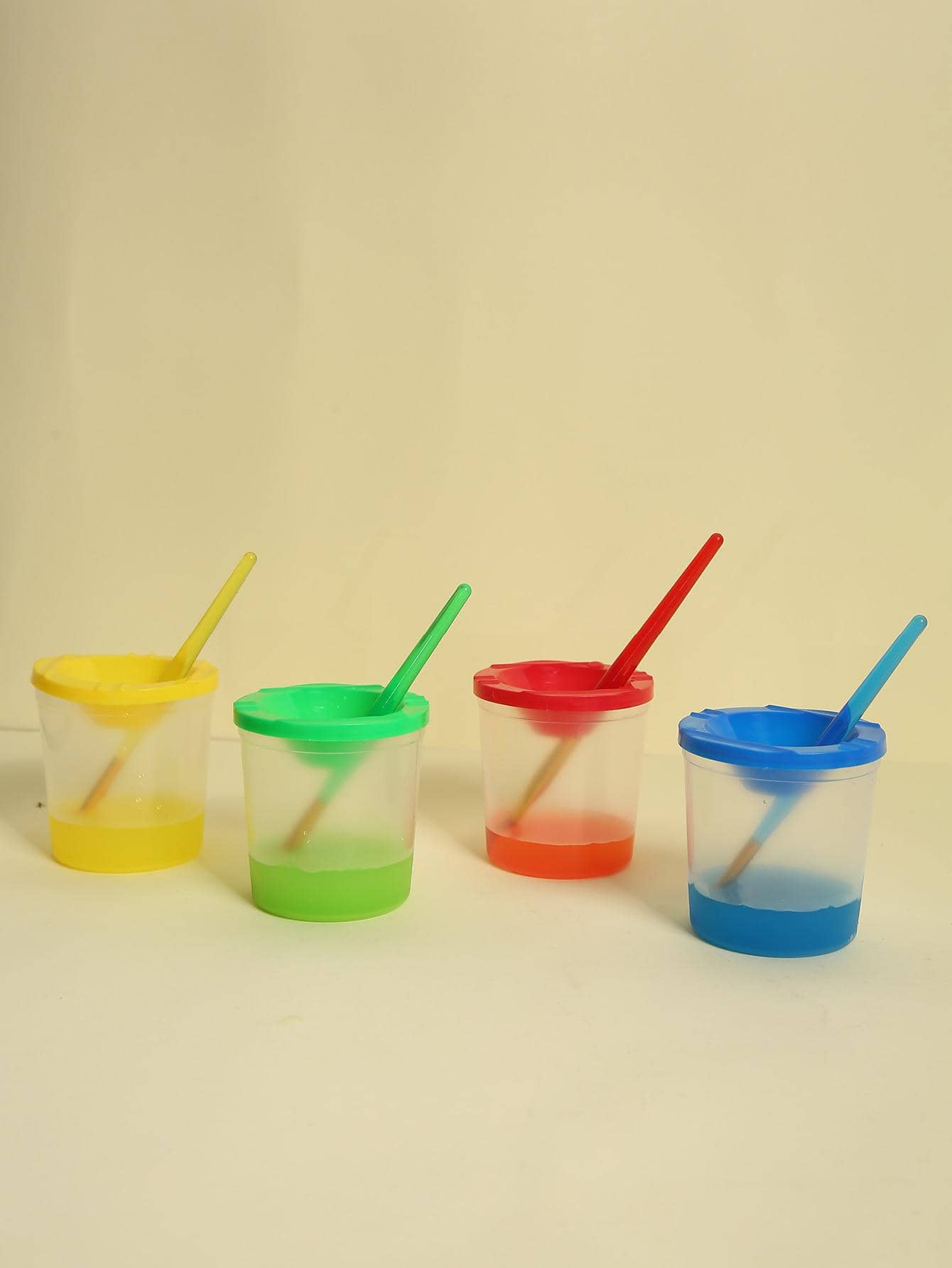 4pcs Children's Painting Cup Set, Diy Art Supplies Colorful Brush Washing Barrel And Cup, Random Color Back To School,Back To School,School Supplies