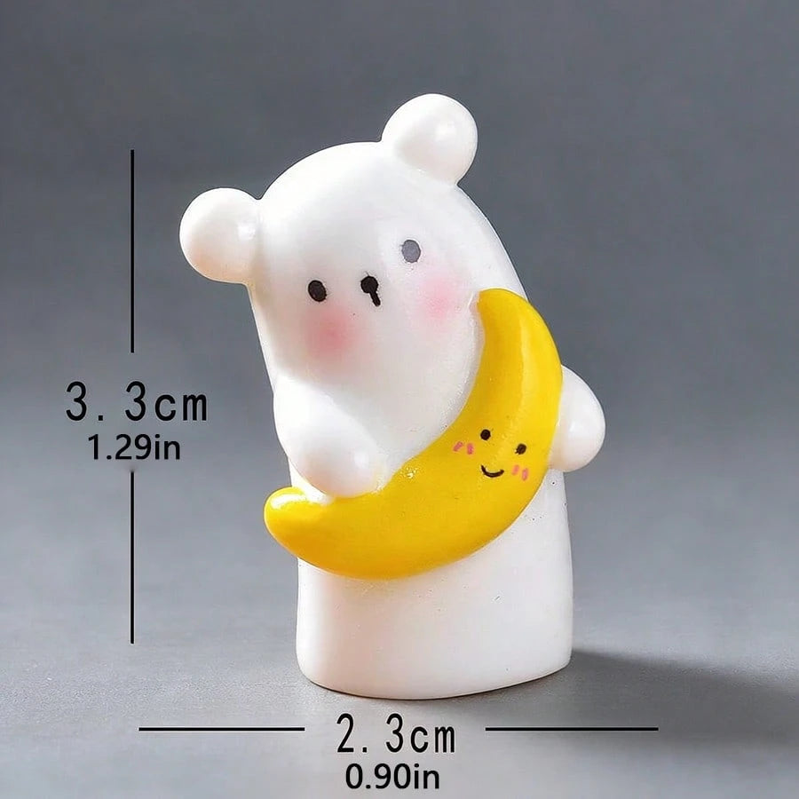 4pcs Creative Cute Magic Bear Car Dashboard Desktop Ornament DIY Car Interior Office Desk Computer Screen Landscape Decoration Accessories