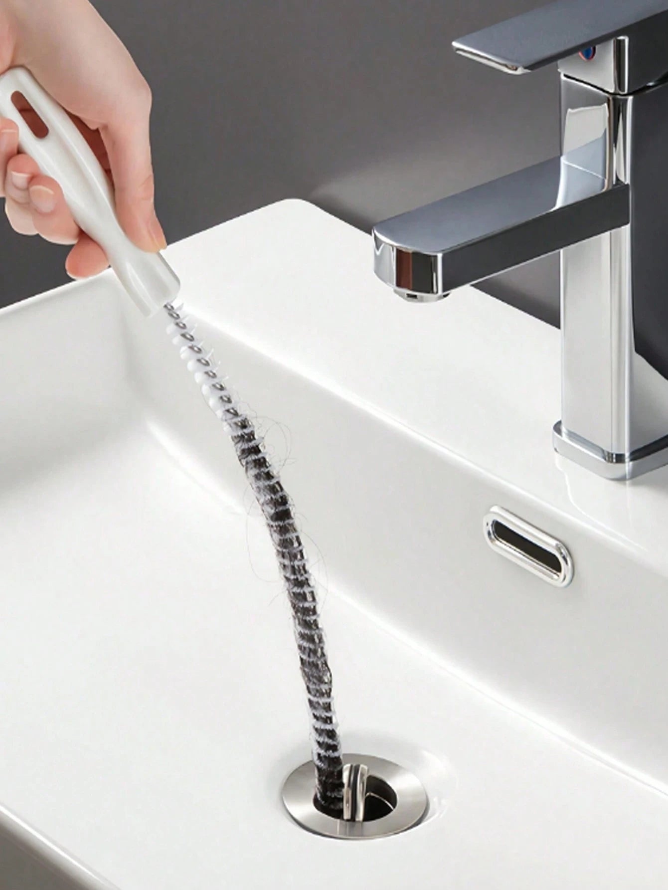 4pcs Drain Pipe Cleaning Tool Set (With Storage Hook)/1pc Unclogger + 1pc Storage Hook, Includes Flexible Pipe Unclogger And Brush, Sink Hair Clog Remover Strip, Effectively Captures Hair And Cleans D