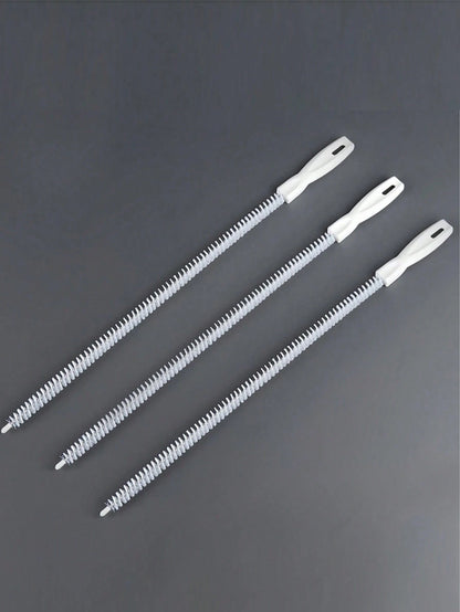 4pcs Drain Pipe Cleaning Tool Set (With Storage Hook)/1pc Unclogger + 1pc Storage Hook, Includes Flexible Pipe Unclogger And Brush, Sink Hair Clog Remover Strip, Effectively Captures Hair And Cleans D