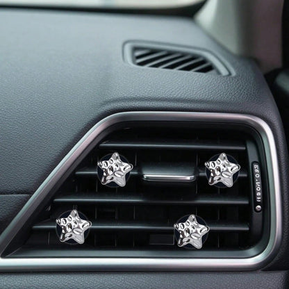 4pcs Electroplated Star Air Vent Clip, Luxury Fashion Lightweight, Cute Holiday Gift, Fragrance-Free (Fragrance Pad Not Included)