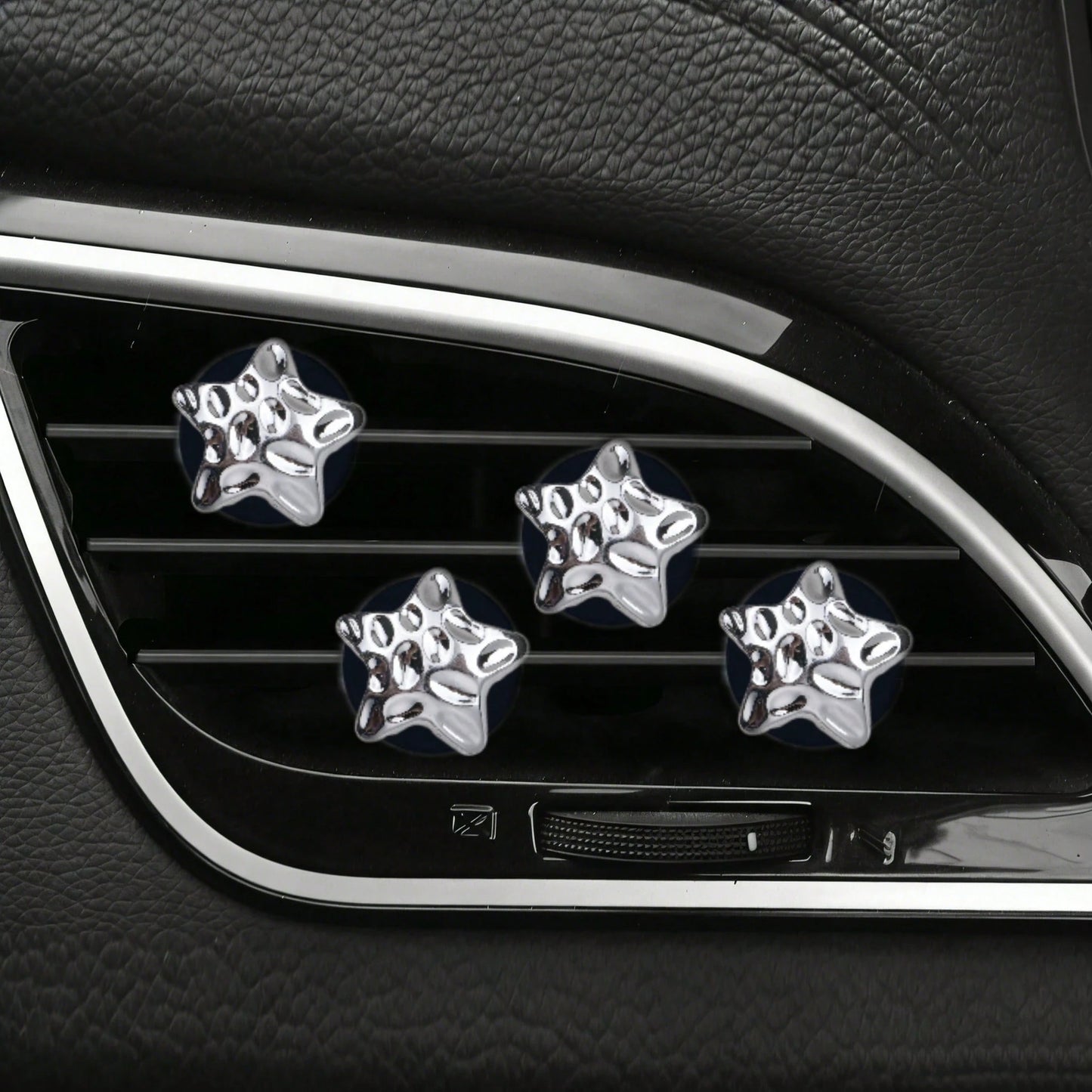4pcs Electroplated Star Air Vent Clip, Luxury Fashion Lightweight, Cute Holiday Gift, Fragrance-Free (Fragrance Pad Not Included)