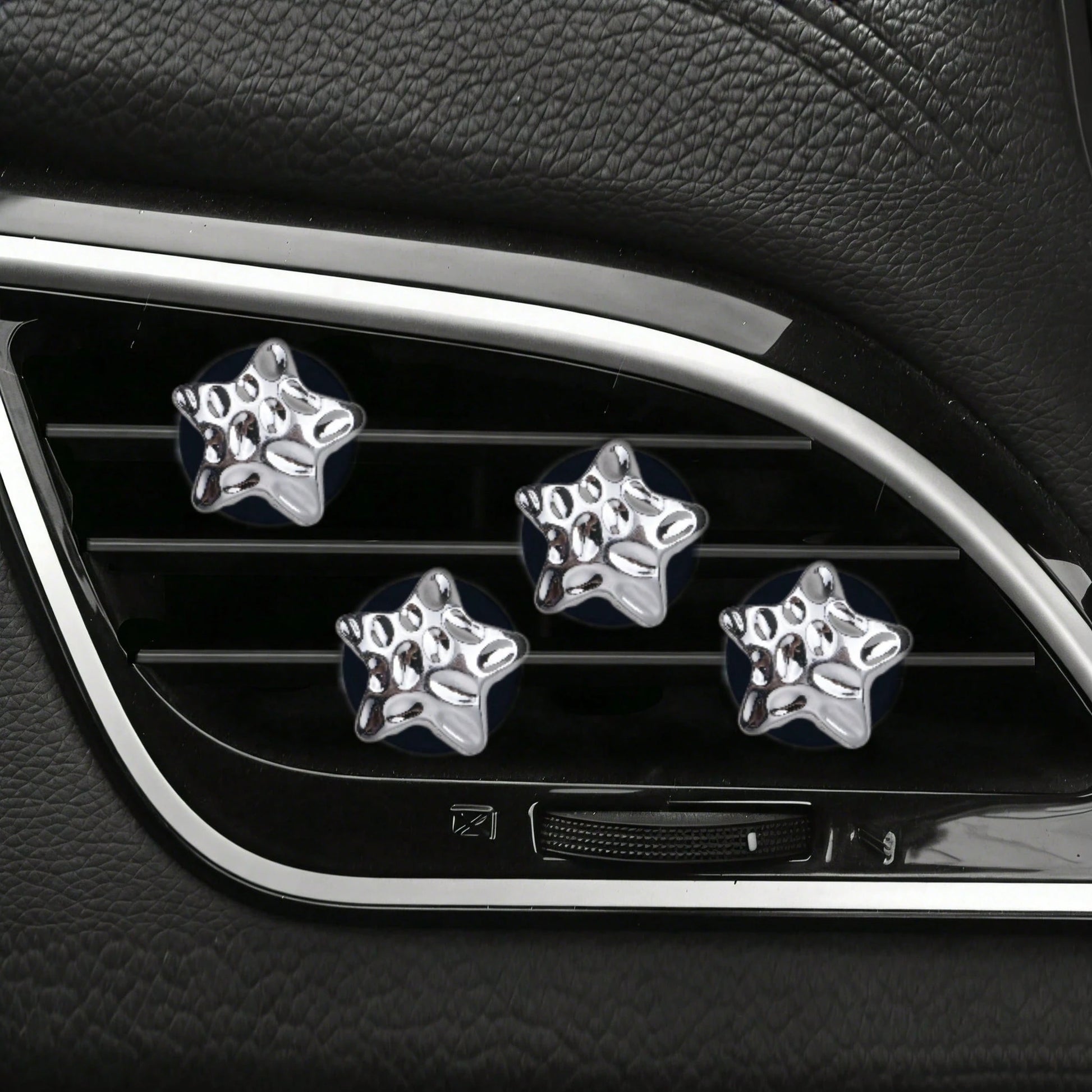 4pcs Electroplated Star Air Vent Clip, Luxury Fashion Lightweight, Cute Holiday Gift, Fragrance-Free (Fragrance Pad Not Included)