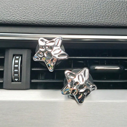 4pcs Electroplated Star Air Vent Clip, Luxury Fashion Lightweight, Cute Holiday Gift, Fragrance-Free (Fragrance Pad Not Included)