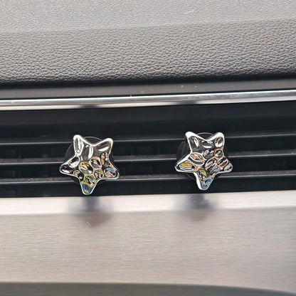 4pcs Electroplated Star Air Vent Clip, Luxury Fashion Lightweight, Cute Holiday Gift, Fragrance-Free (Fragrance Pad Not Included)
