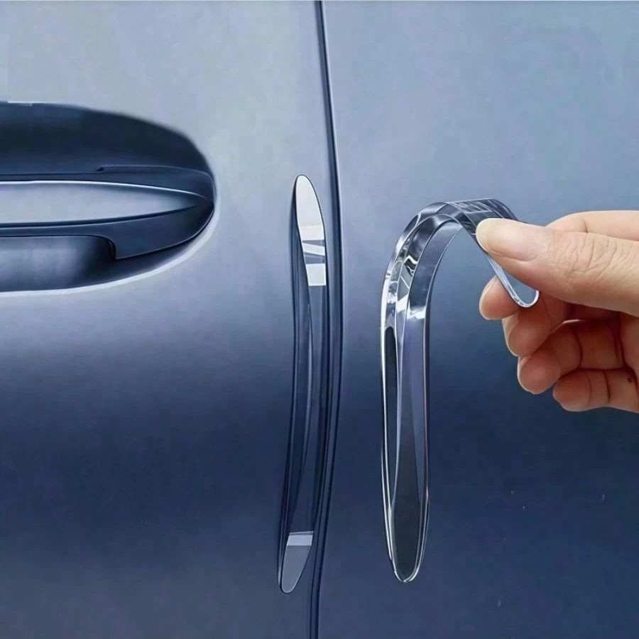 4pcs Invisible Car Door Edge Guards- PVC Bumper Strips For Anti-Scratch Protection, Rearview Mirror Bumper, Able To Cushion Collision, Firmly Protect Car Door Paint
