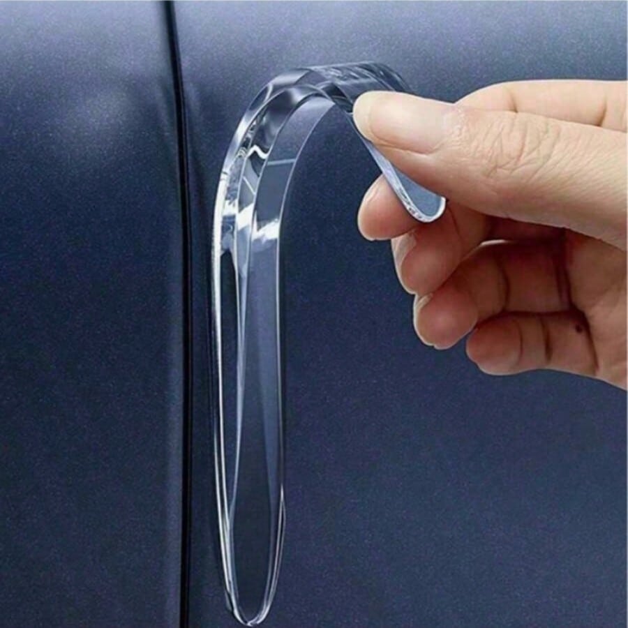 4pcs Invisible Car Door Edge Guards- PVC Bumper Strips For Anti-Scratch Protection, Rearview Mirror Bumper, Able To Cushion Collision, Firmly Protect Car Door Paint
