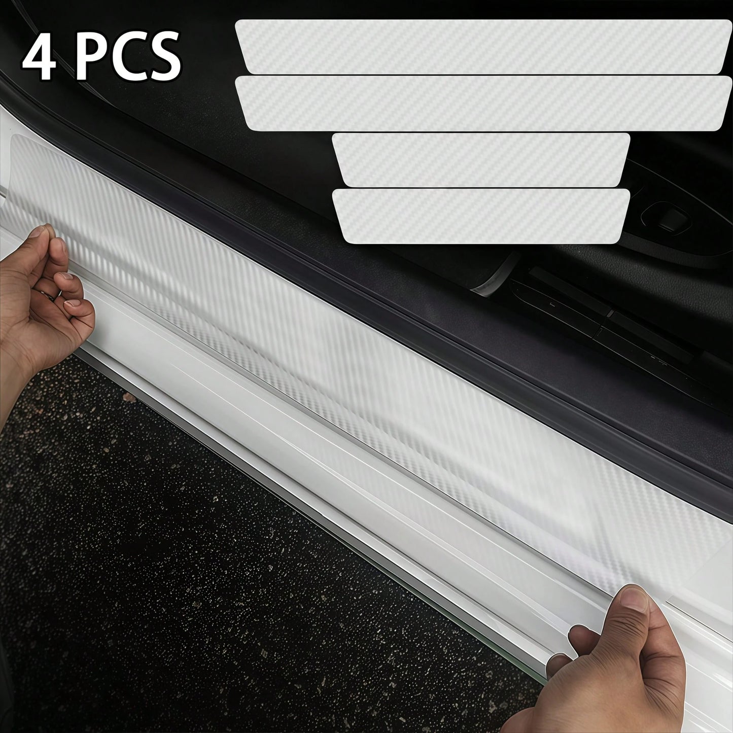 4pcs Invisible Door Sill Protector, Durable Material Resistant To Wear, Protects Car Door Frame, Minimalist Design