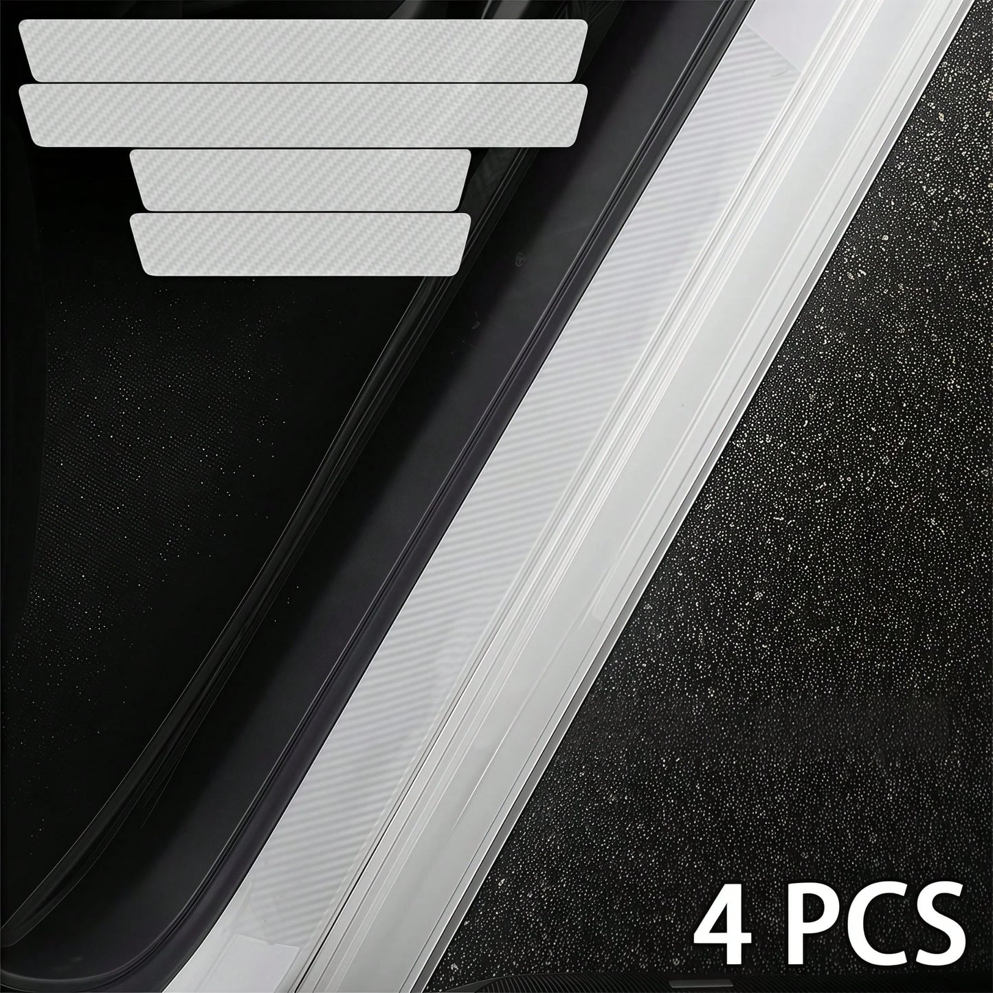 4pcs Invisible Door Sill Protector, Durable Material Resistant To Wear, Protects Car Door Frame, Minimalist Design