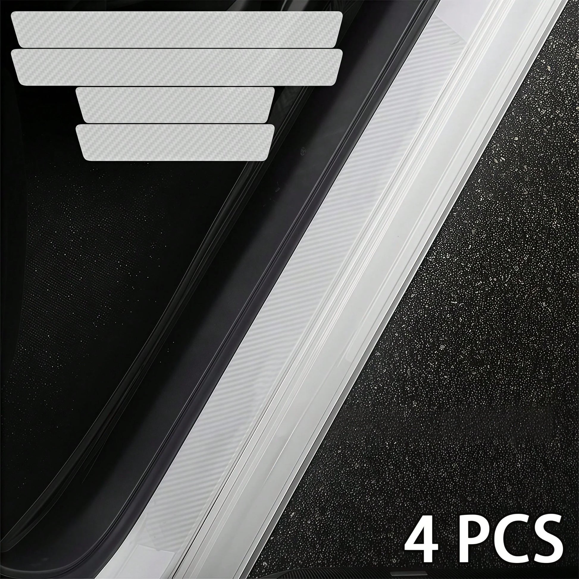 4pcs Invisible Door Sill Protector, Durable Material Resistant To Wear, Protects Car Door Frame, Minimalist Design