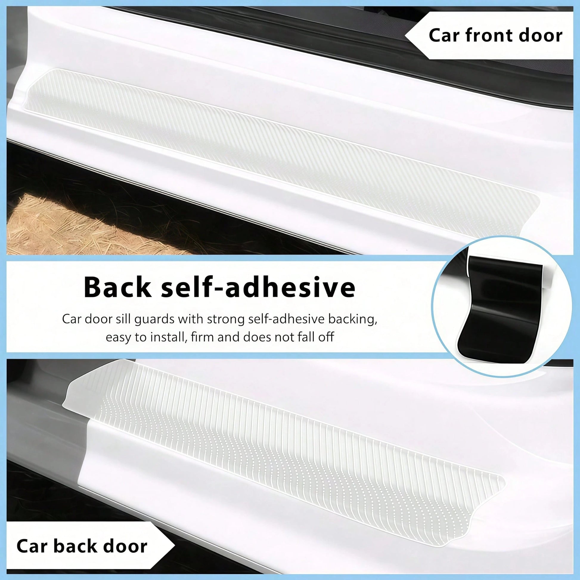 4pcs Invisible Door Sill Protector, Durable Material Resistant To Wear, Protects Car Door Frame, Minimalist Design