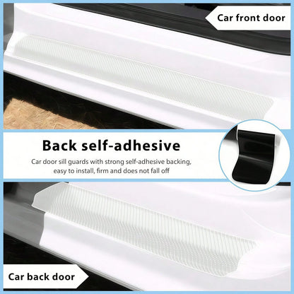 4pcs Invisible Door Sill Protector, Durable Material Resistant To Wear, Protects Car Door Frame, Minimalist Design