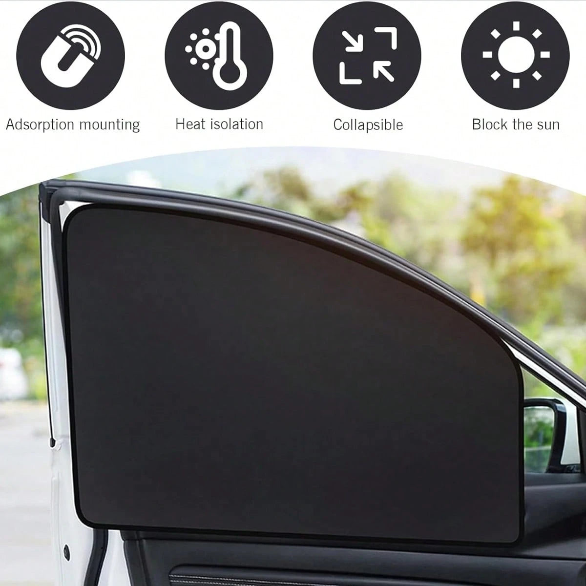 4pcs Magnetic Car Side Window Umbrella- Titanium Silver Front And Rear Privacy Curtains, Sunscreen, Suitable For Velvet And Diaper Changing, Suitable For Cars, Cars, SUVs, Strong Adhesion, Can Be Use