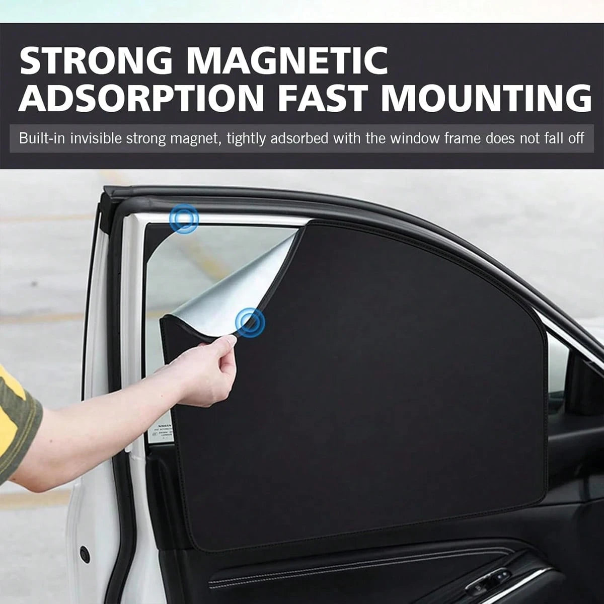 4pcs Magnetic Car Side Window Umbrella- Titanium Silver Front And Rear Privacy Curtains, Sunscreen, Suitable For Velvet And Diaper Changing, Suitable For Cars, Cars, SUVs, Strong Adhesion, Can Be Use