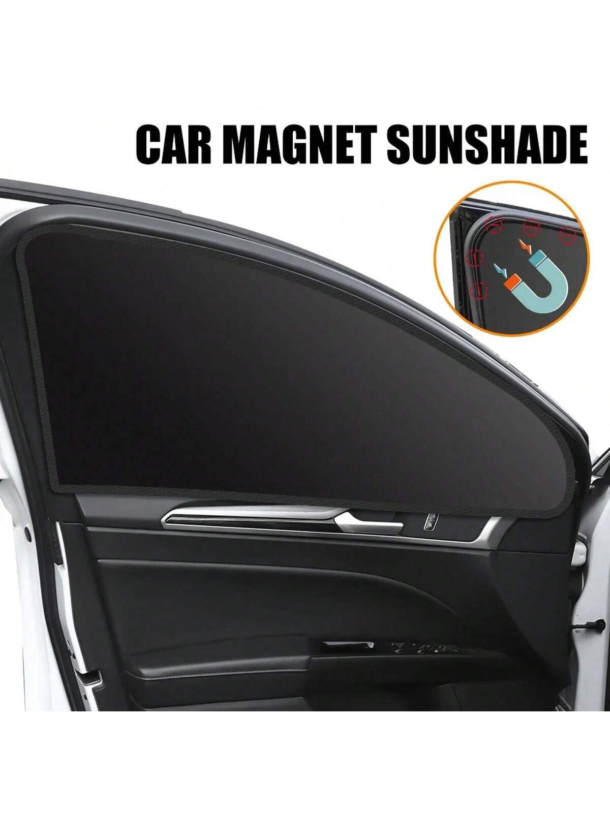 4pcs Magnetic Curtain Protector Car Window Sunshade, Car Side Window Sunshade, Sunscreen, Heat Insulation And Cooling, UV Protection, Thermal Privacy Curtain, Suitable For Most Models