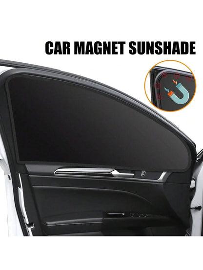 4pcs Magnetic Curtain Protector Car Window Sunshade, Car Side Window Sunshade, Sunscreen, Heat Insulation And Cooling, UV Protection, Thermal Privacy Curtain, Suitable For Most Models