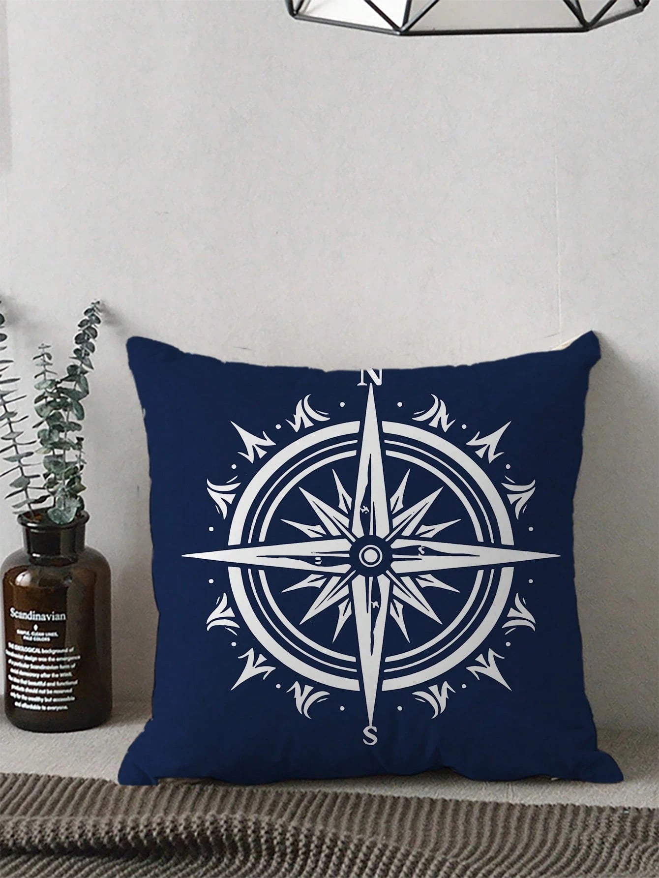 4pcs Nautical Style Plush Pillow Covers, Made Of Polyester