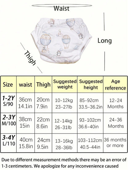 4pcs/Pack Baby Training Pants, Washable Cloth Diapers, Comfortable Soft Absorbent Diaper Pants For Infant Boys And Girls