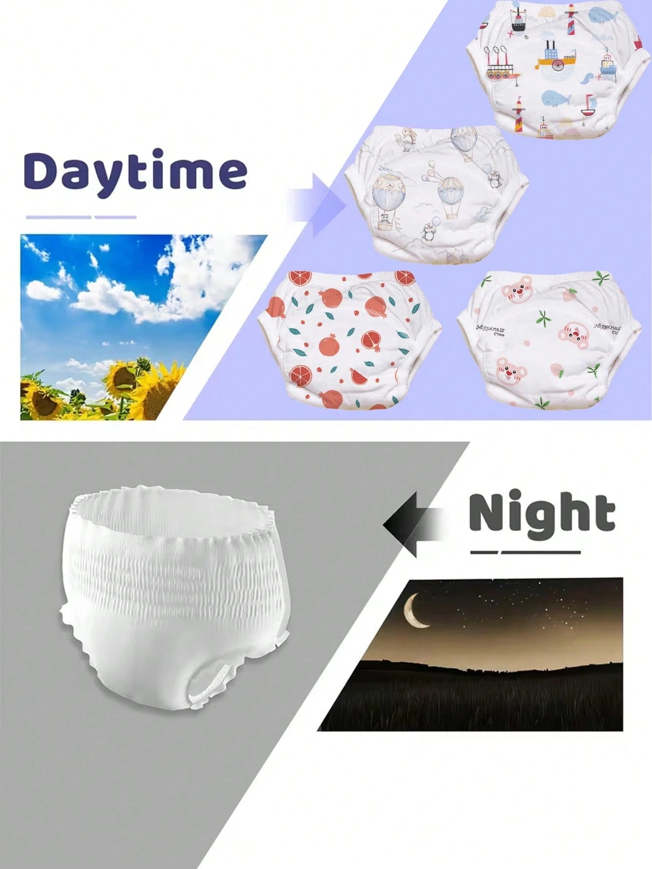 4pcs/Pack Baby Training Pants, Washable Cloth Diapers, Comfortable Soft Absorbent Diaper Pants For Infant Boys And Girls