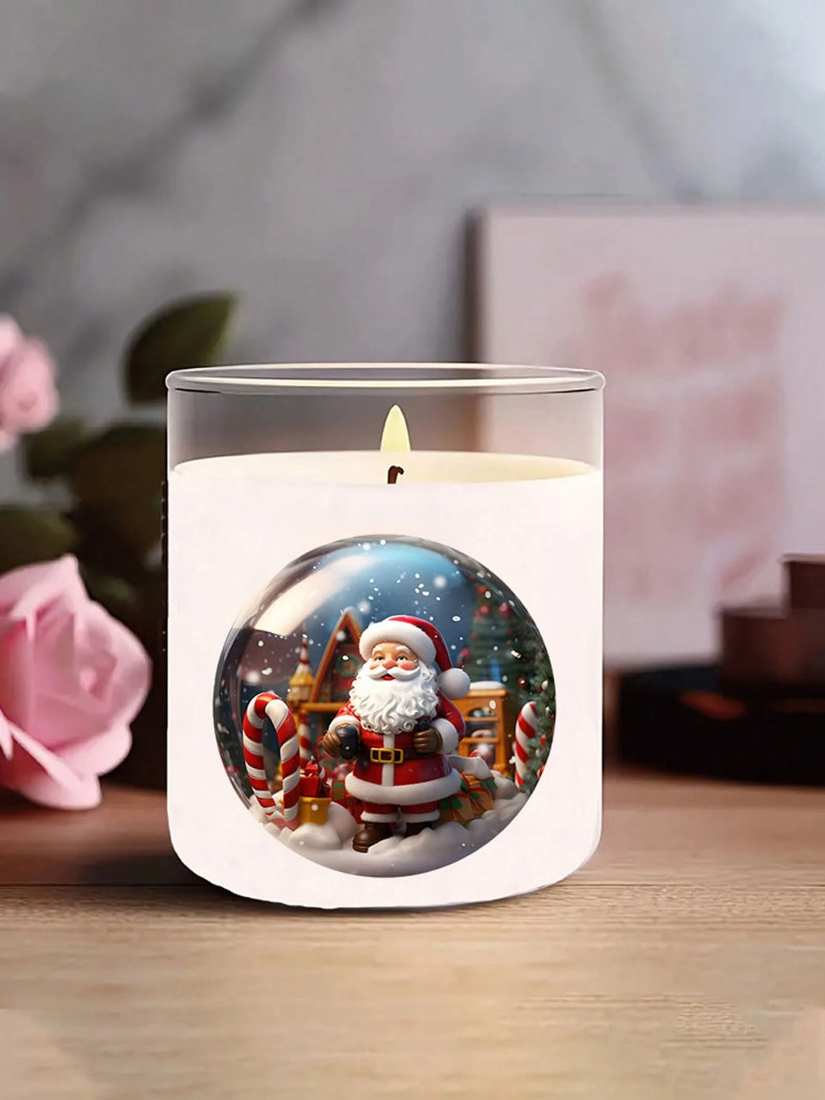 4pcs Round Christmas Snowman Snowflake Glass Ball Christmas Tree Hanging Ornaments DIY UV DTF Transfer Stickers Decoration, Winter Merry Christmas Theme Suitable For Mugs, Coffee Cups, Glassware, Vase