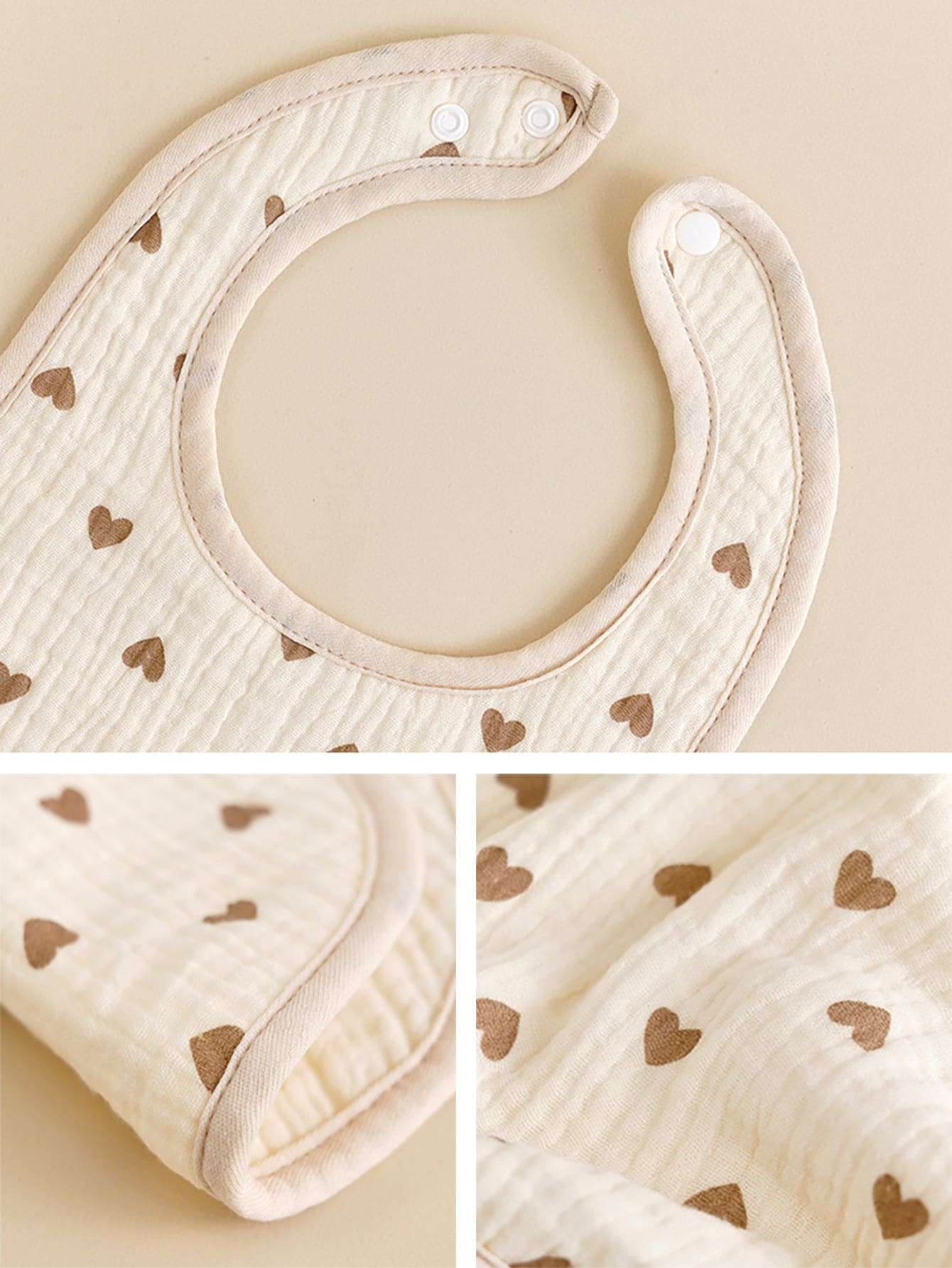 4pcs/Set U-Shaped Baby Bibs, 6-Layer Infant Burp Cloths, Feeding Saliva Towel