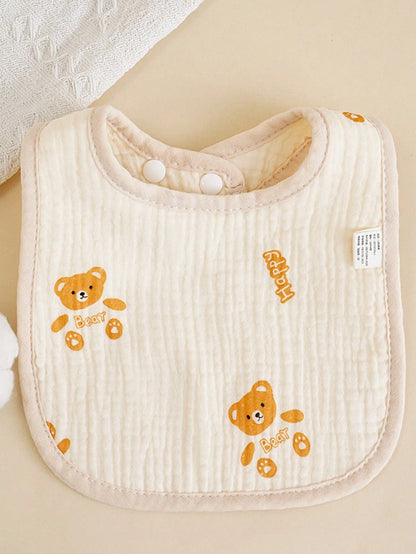 4pcs/Set U-Shaped Baby Bibs, 6-Layer Infant Burp Cloths, Feeding Saliva Towel