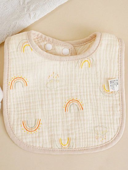 4pcs/Set U-Shaped Baby Bibs, 6-Layer Infant Burp Cloths, Feeding Saliva Towel