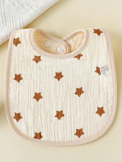 4pcs/Set U-Shaped Baby Bibs, 6-Layer Infant Burp Cloths, Feeding Saliva Towel