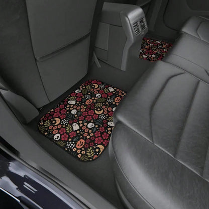 4pcs Spooky Halloween Goth Kawaii Car Floor Mats, Non Slip TPR Rubber Backing| Soft Flannel Surface, All Weather Dirt Protection, Easy To Install, Universal Fit For Most Cars SUVs, Special Gift Cho