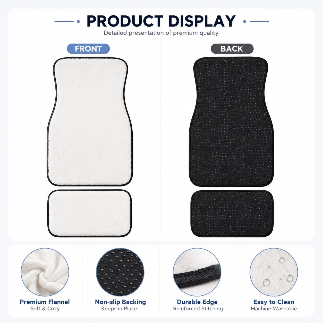 4pcs Spooky Halloween Goth Kawaii Car Floor Mats, Non Slip TPR Rubber Backing| Soft Flannel Surface, All Weather Dirt Protection, Easy To Install, Universal Fit For Most Cars SUVs, Special Gift Cho