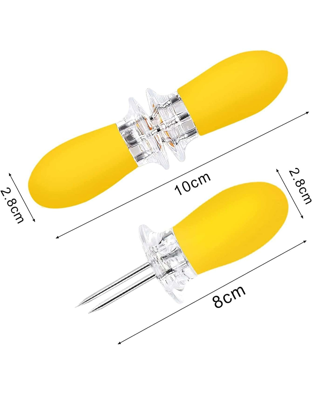 4pcs Stainless Steel Corn Fixer, Small Yellow Corn Fork For Barbecue