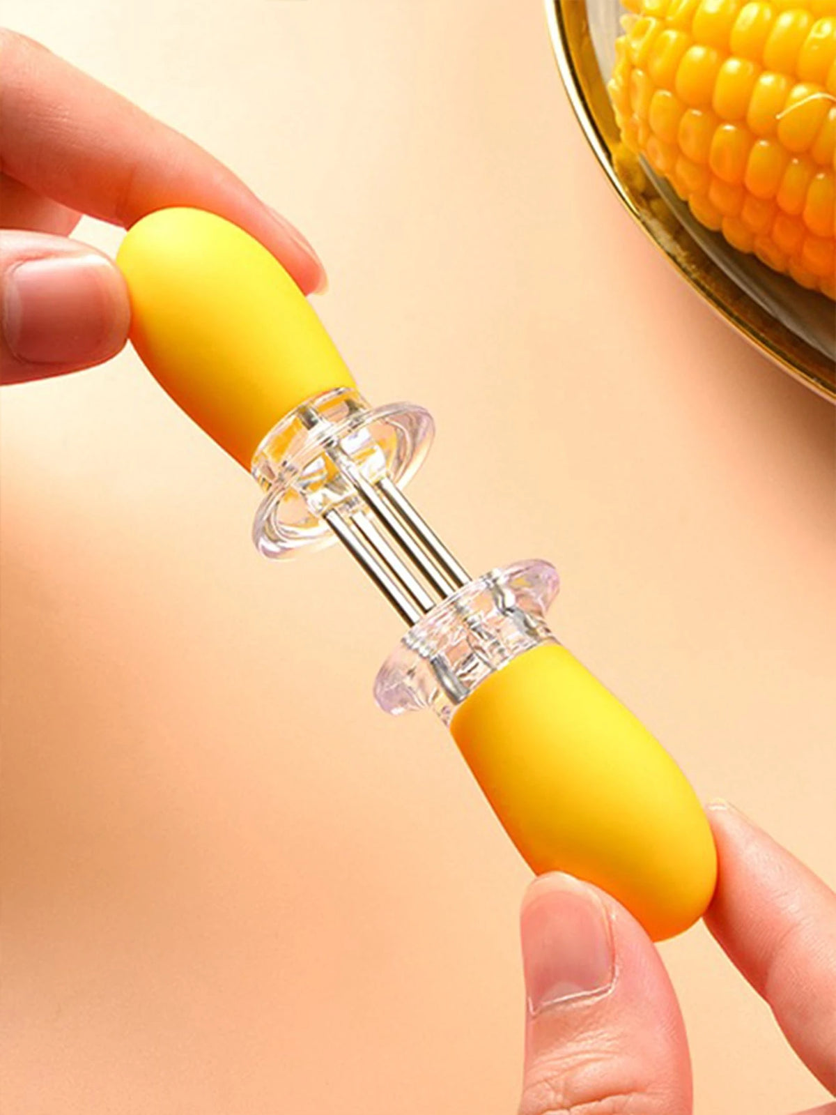 4pcs Stainless Steel Corn Fixer, Small Yellow Corn Fork For Barbecue
