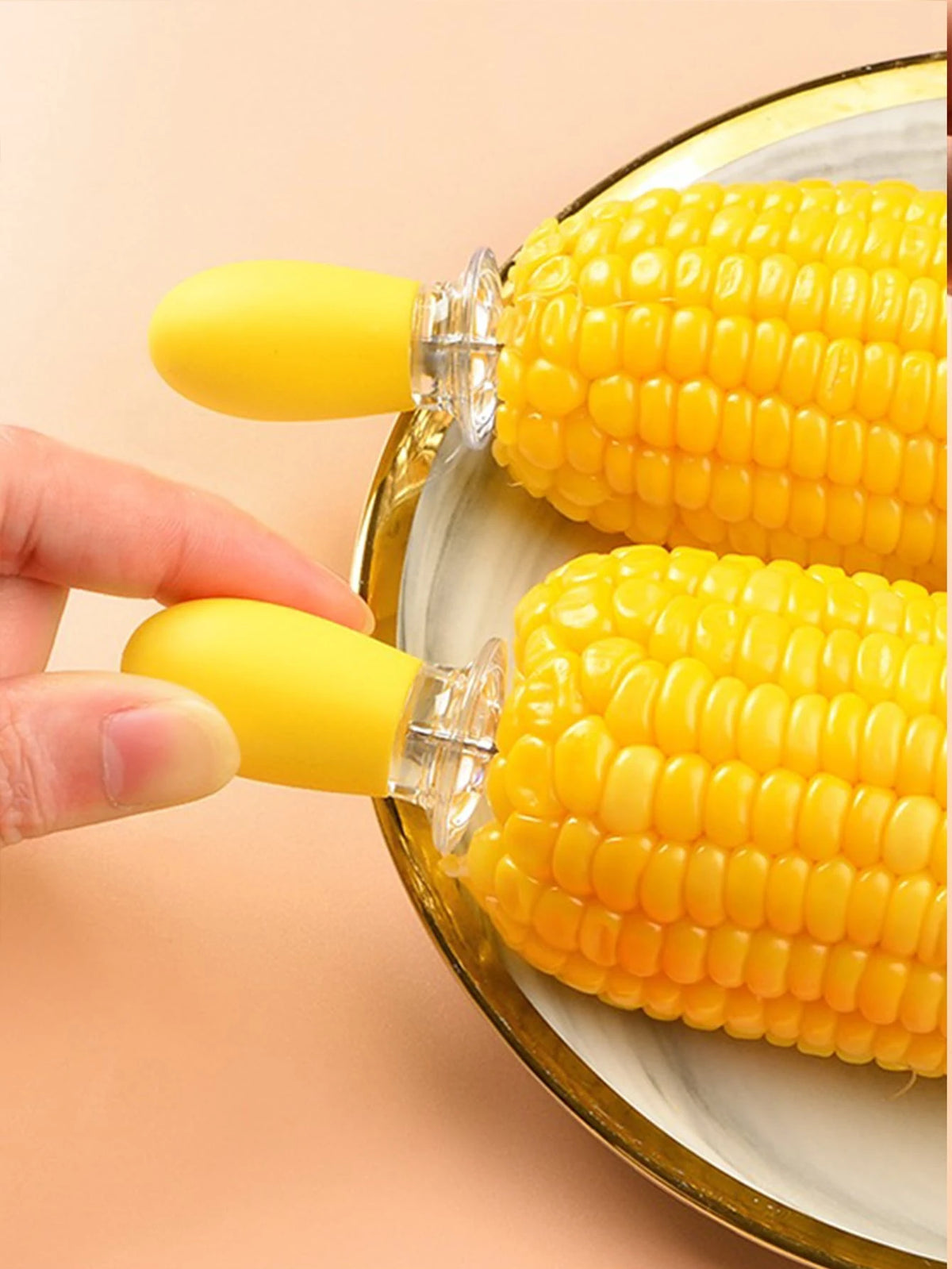 4pcs Stainless Steel Corn Fixer, Small Yellow Corn Fork For Barbecue